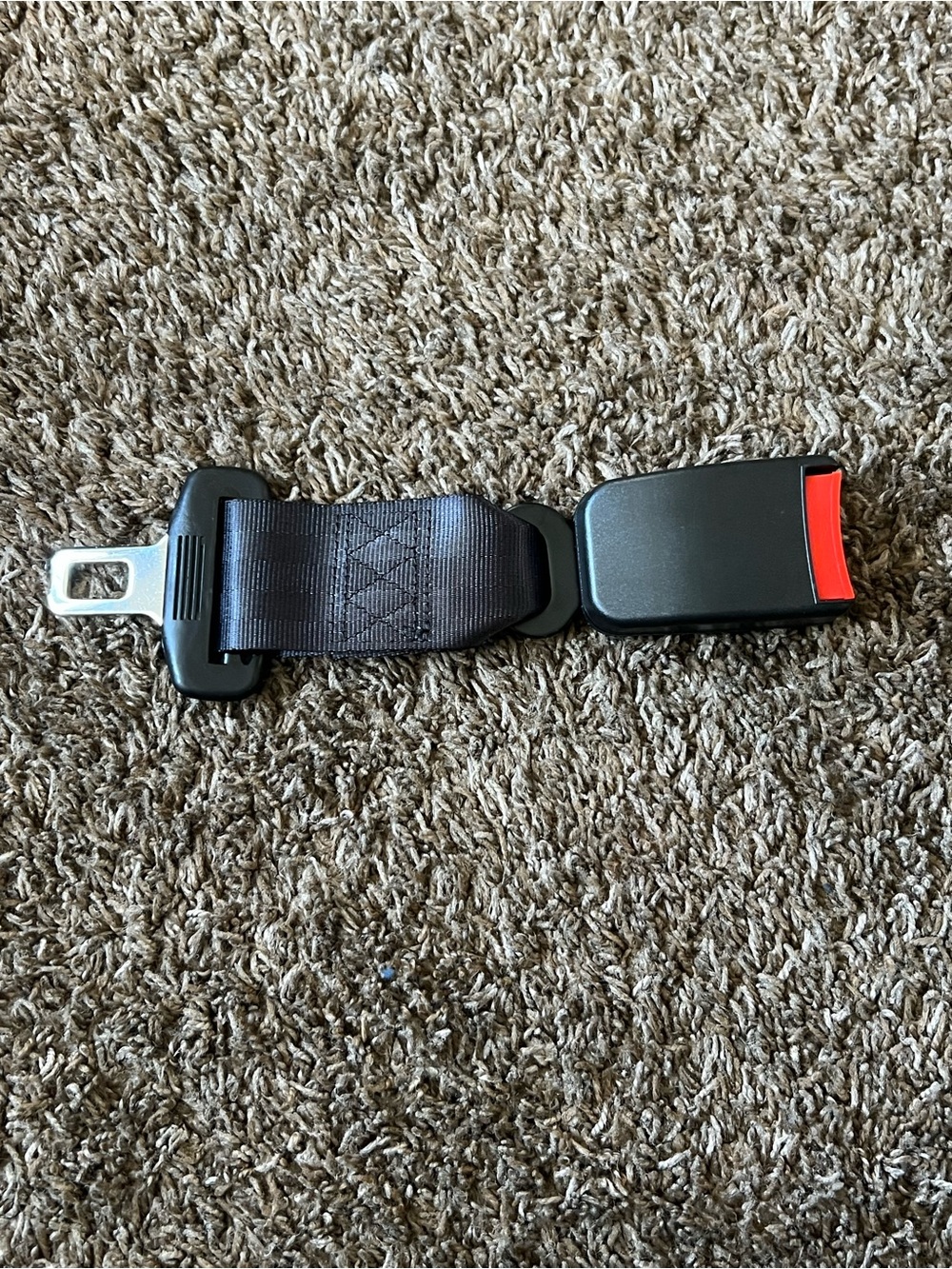 Universal Black Seat Belt Extender with Red Release Tab